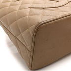 Caviar Quilted Medallion Tote Beige