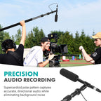 Movo Boom Mic Bundle - Shotgun Microphone with Telescoping Boom Pole and XLR Cable