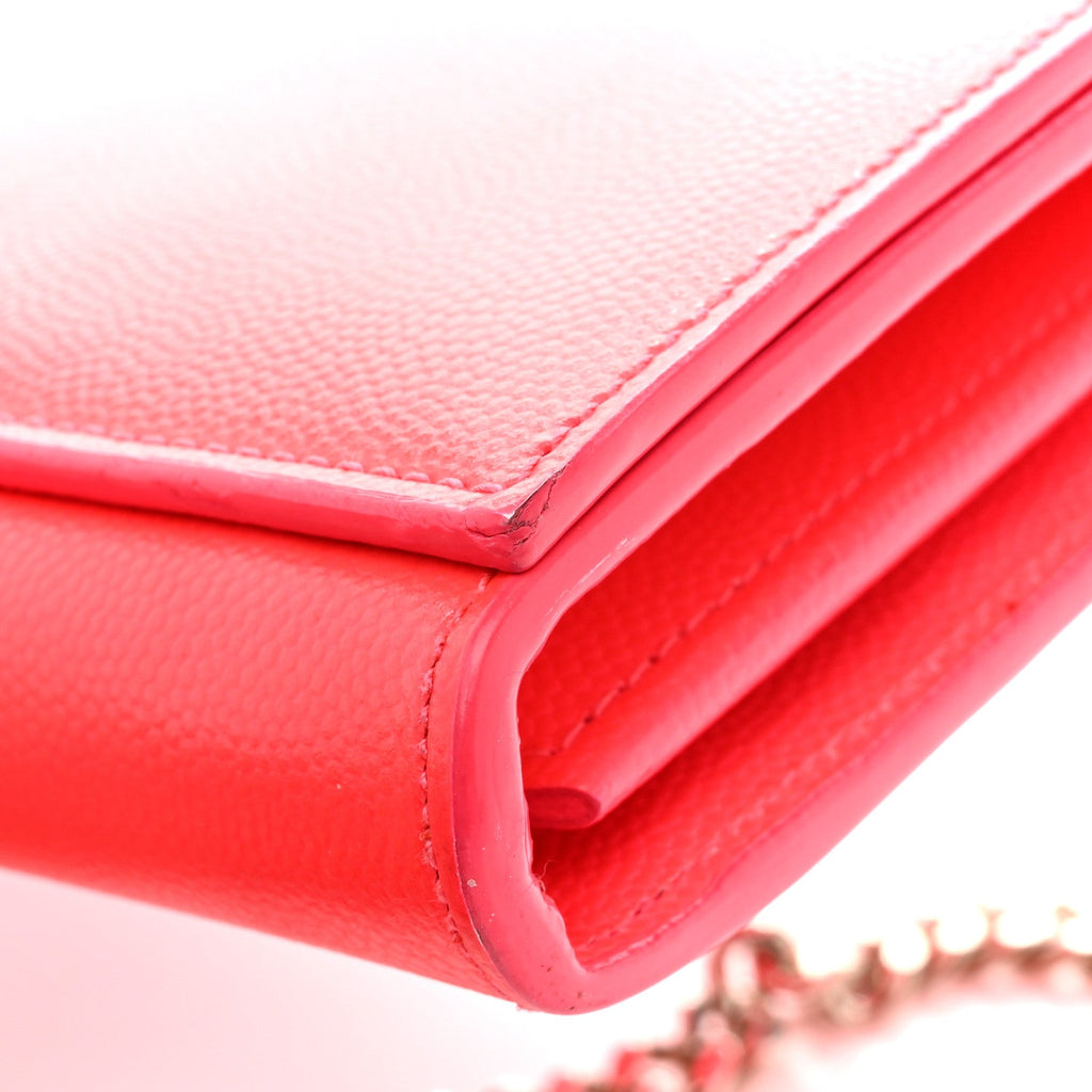 Grain de Poudre Classic Letters Chain Wallet Fuchsia