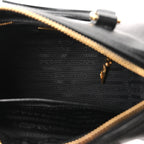 Saffiano Lux Mini Boston Crossbody Bag Black
