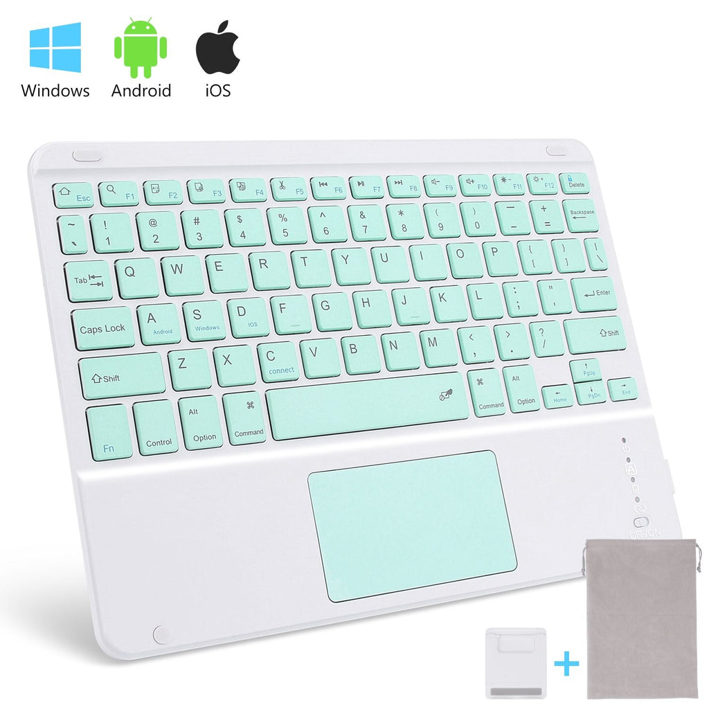 Wireless Bluetooth Keyboard with Touchpad for iPad Keybaord iPhone Samsung Galaxy Xiaomi Huawei Microsoft Surface HP - yellow square-Brown Switch