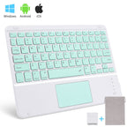 Wireless Bluetooth Keyboard with Touchpad for iPad Keybaord iPhone Samsung Galaxy Xiaomi Huawei Microsoft Surface HP - yellow square-Brown Switch