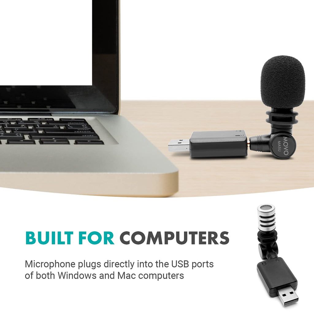 Movo MA5U Pocket Audio Microphone - USB Compatible