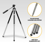 Kodak PhotoGear 42” Camera Tripod, 8-Section Aluminum Tripod with Remote, 360° Ball Head & Case