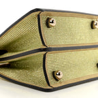 Crystal Vitello Laminato FF Petite Peekaboo I SEE U Satchel Crystal Platinum Light Gold