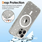 Entronix [Magnetic] Case Compatible with iPhone 13 - [Hard Back] Glitter Clear