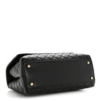 Caviar Quilted Small Coco Handle Flap Black