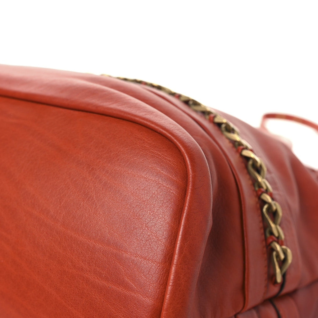 Calfskin Kira Convertible Bowler Bag Brick Red
