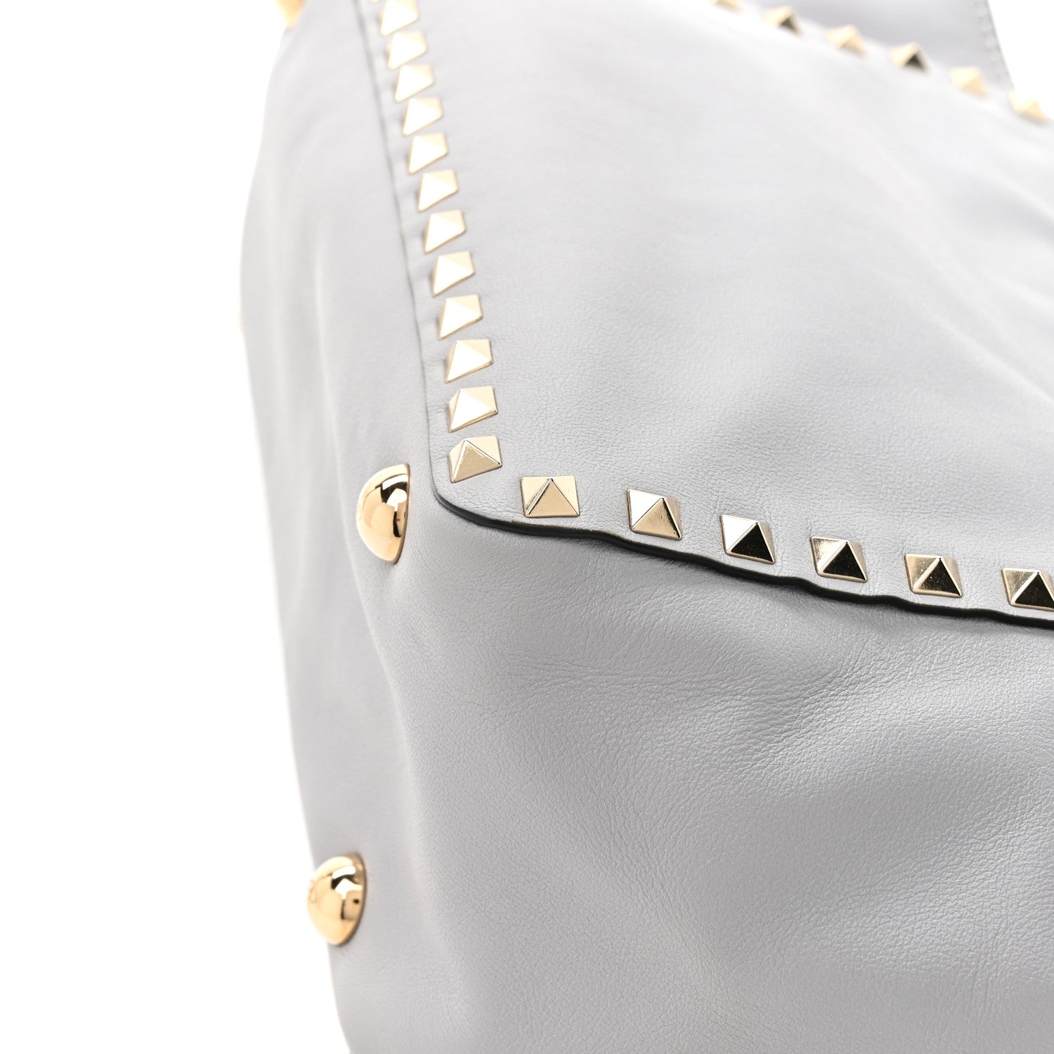 Vitello Small Rockstud Tote Grey