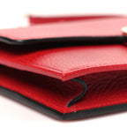 Dollar Calfskin Interlocking G Chain Wallet Red