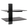 Tempered Glass Double Shelf Single Stud Wall Mount