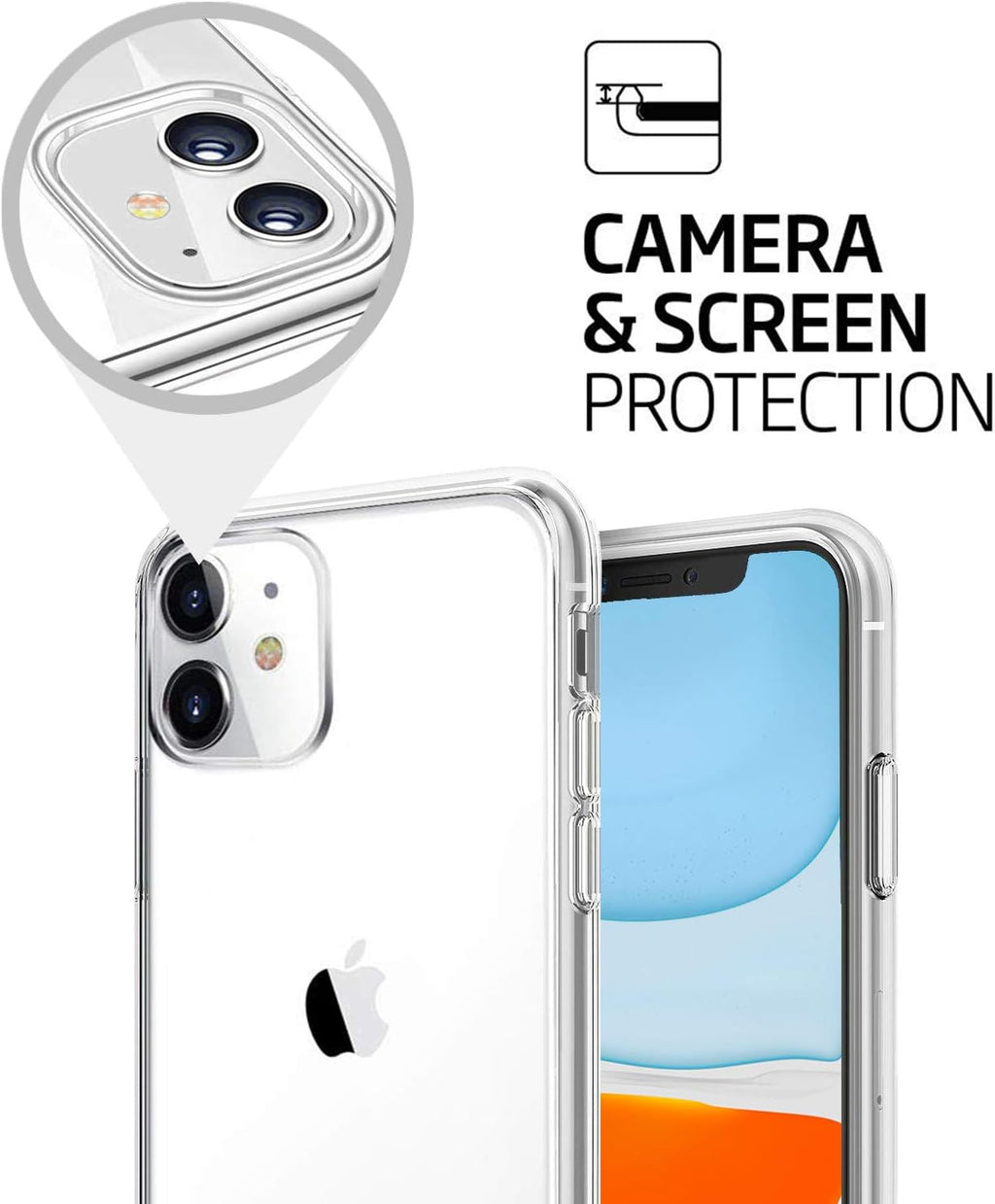 Entronix Case Compatible with iPhone 12 Mini - [Hard Back] Thick Clear