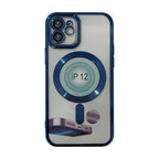 Magnetic Wireless Charging Tpu Bumper Case For Iphone 14 Plus In Blue
