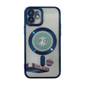 Magnetic Wireless Charging Tpu Bumper Case For Iphone 14 Pro In Blue