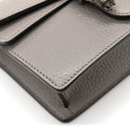 Dollar Calfskin Crystal Super Mini Dionysus Shoulder Bag Dusty Grey Black Diamond