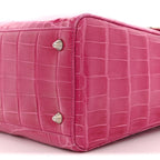 Alligator Medium Lady Dior Pink