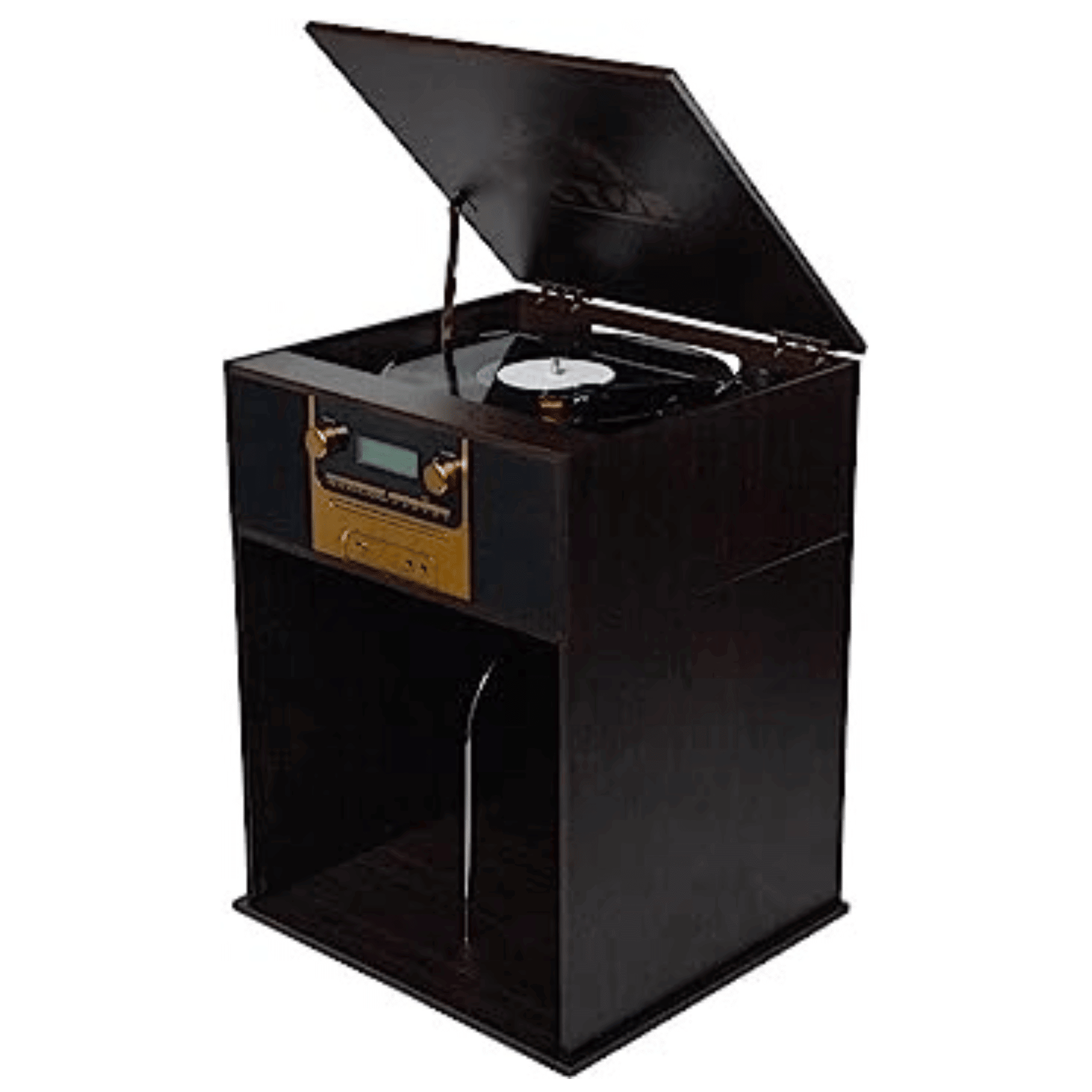 Boyleston 7-in-1 3-Speed Turntable Music Center with Album Storage