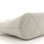 Caviar Quilted Classic Clutch With Chain Light Grey