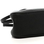 Grained Calfskin Alger Shoulder Bag Black