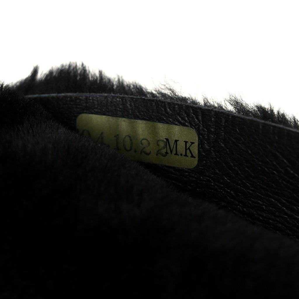 Shearling Quilted Medium Single Flap Black
