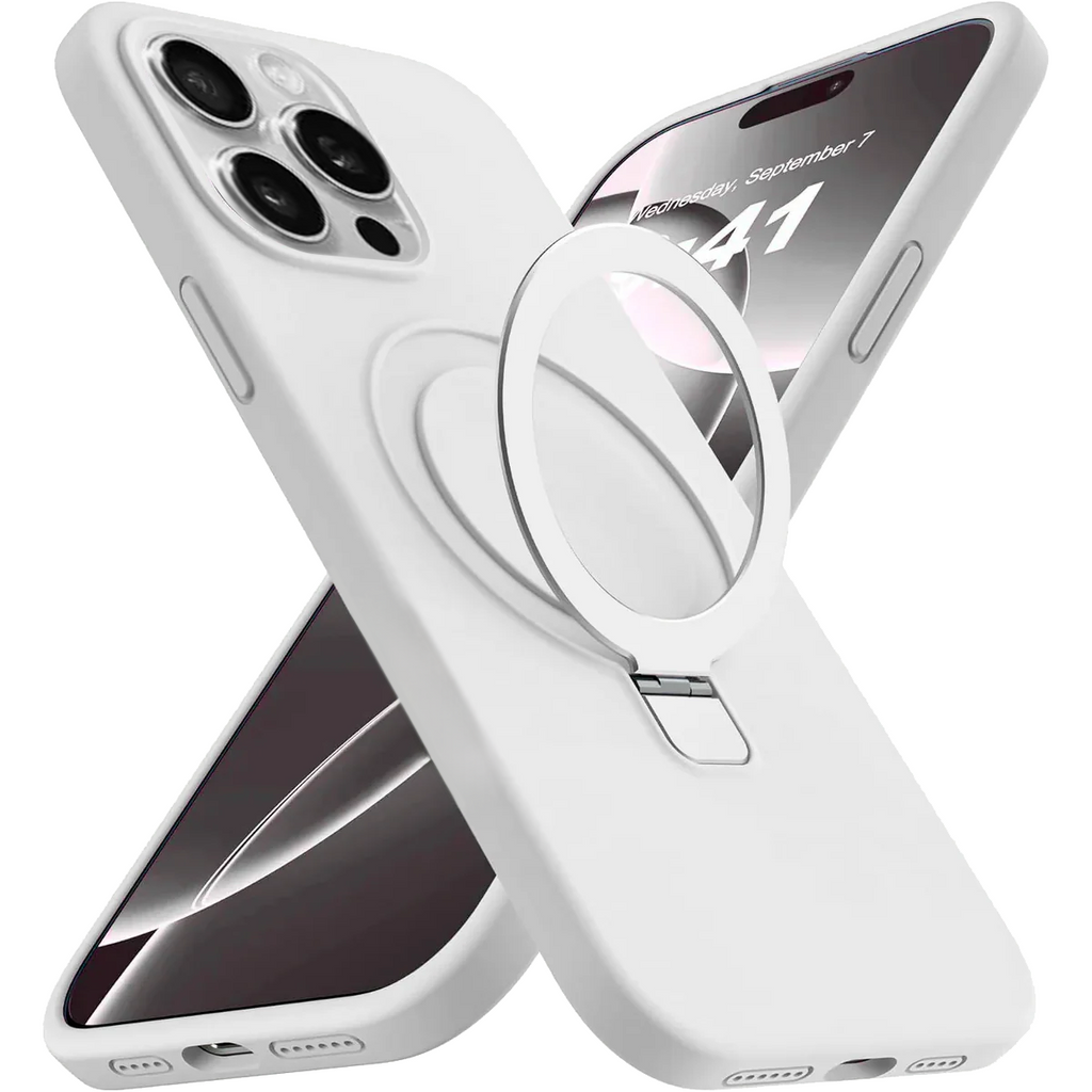 Entronix [Magnetic] Case Compatible with iPhone 15 Pro - Soft-Touch Liquid Silicone Gripstand