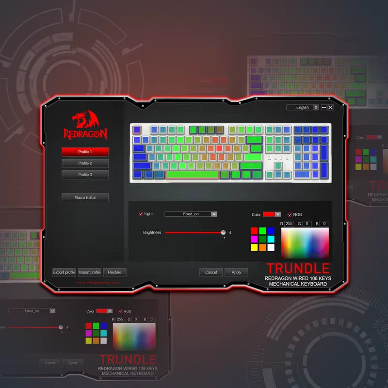 RGB Mechanical Gaming Keyboard - 108 Keys Wired with 4 Additional Hotkeys, Upgraded Hot-Swappable Red Switches