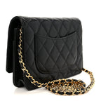 Caviar Quilted Wallet on Chain WOC Black