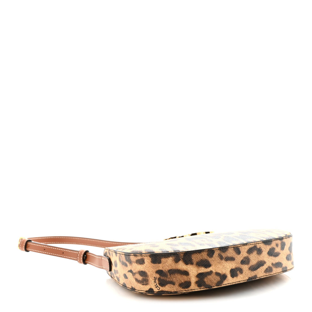 Canvas Calfskin Medium Tilly Triomphe Shoulder Bag Leopard