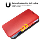 Magnetic Wallet Leather Phone Case For Apple Iphone 14 Plus In Red