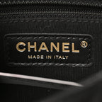 Calfskin Stitched Chain Flap Black
