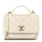 Caviar Quilted Small Business Affinity Flap White