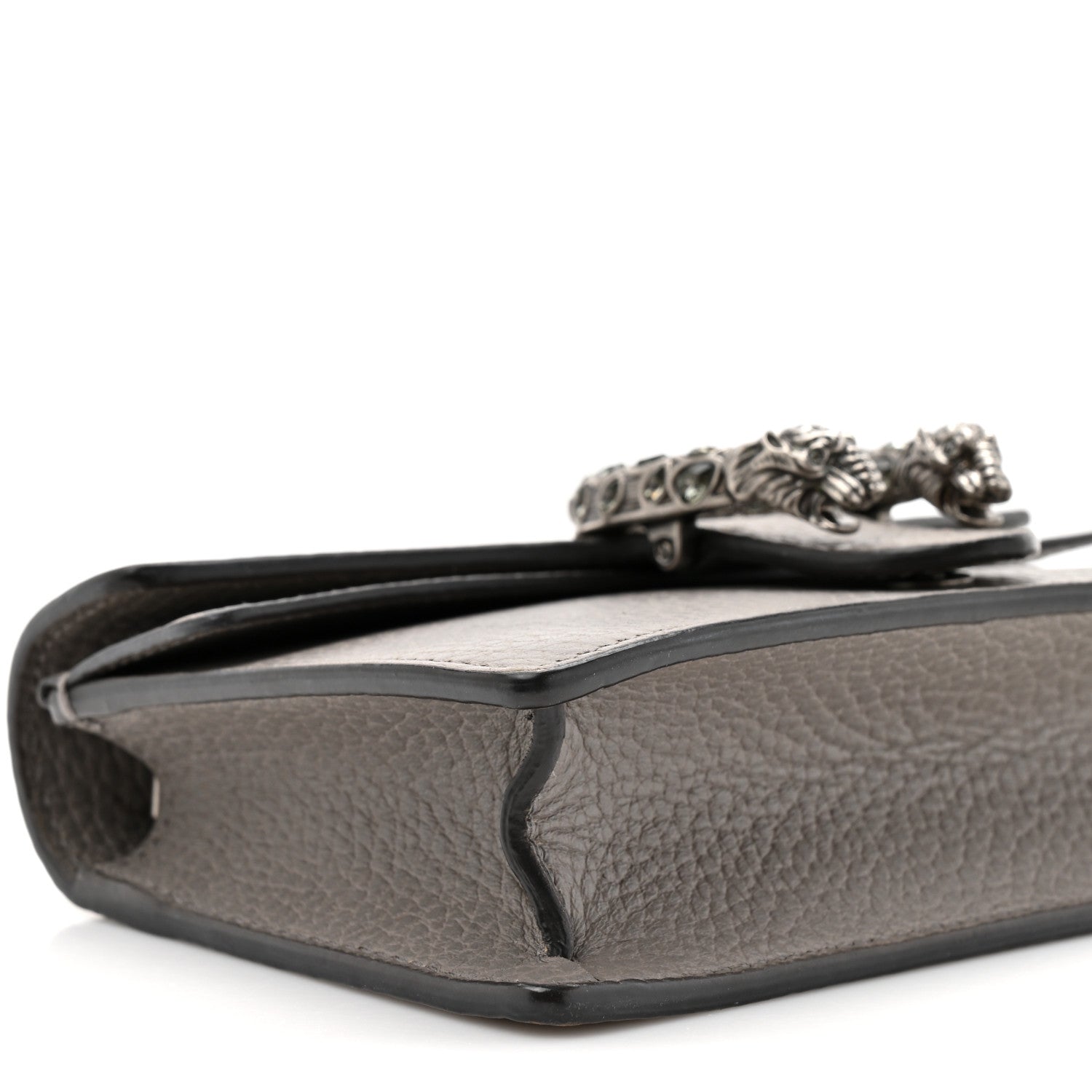 Dollar Calfskin Crystal Super Mini Dionysus Shoulder Bag Dusty Grey Black Diamond