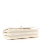 Lambskin Quilted Crystal Top Handle Rectangular Flap White
