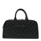 Caviar Quilted Large Bowler Black