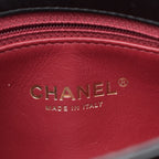 Calfskin Quilted Belt Chain Flap Black