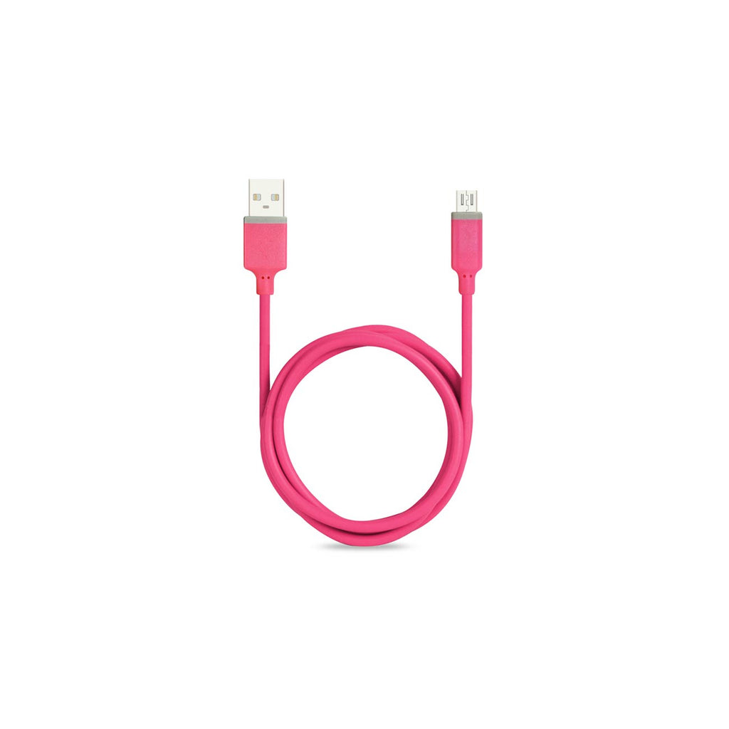 Reiko Micro Usb Car Charger With Data Usb Cable In Hot Pink
