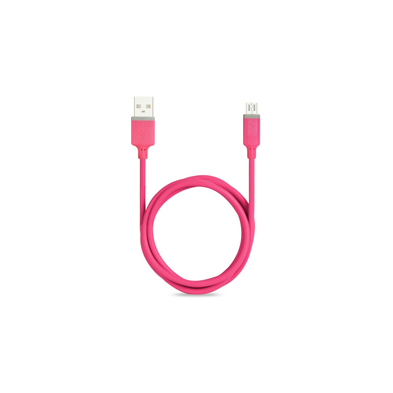 Reiko Micro Usb Car Charger With Data Usb Cable In Hot Pink