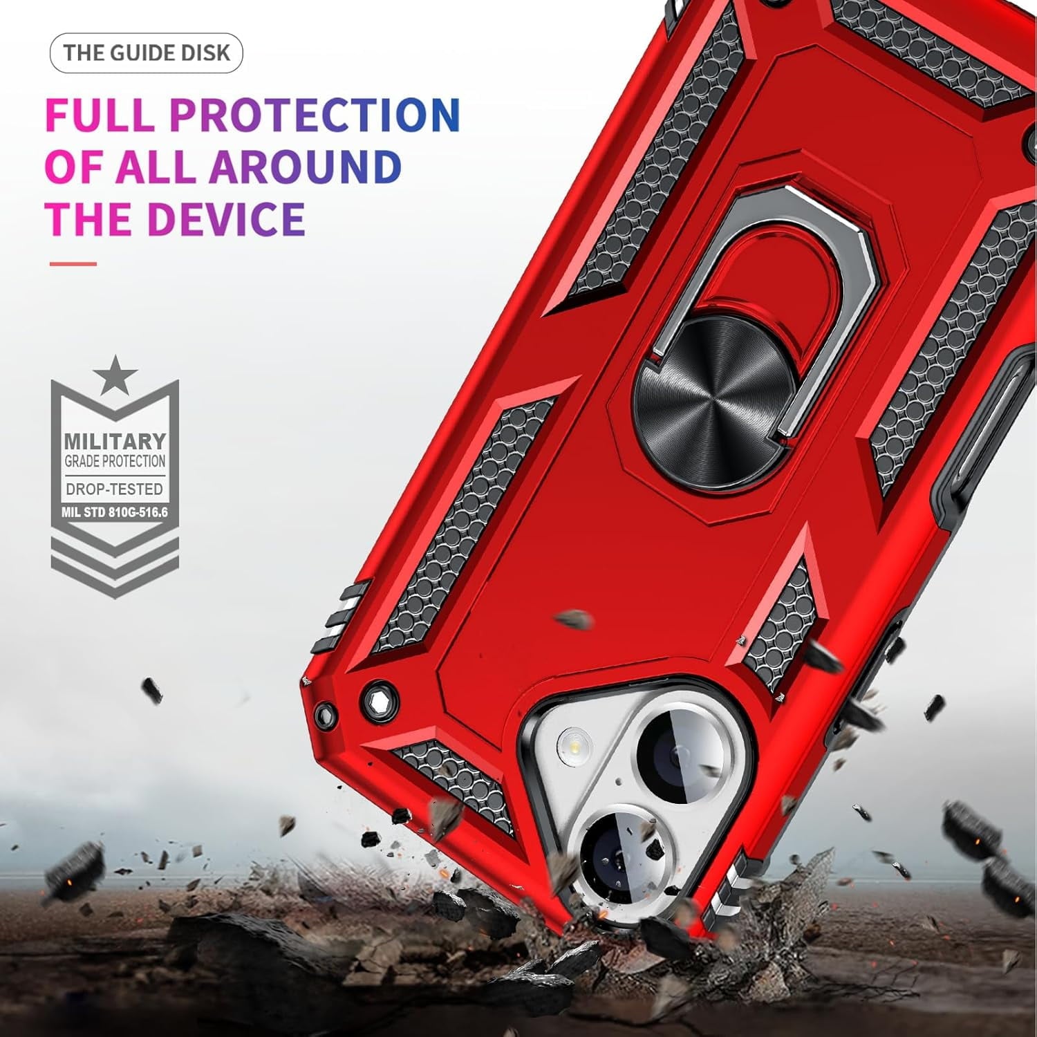 Entronix Bundle Compatible with iPhone 16 Plus - Guard Gripstand Case & 2 Clear Screen Protectors