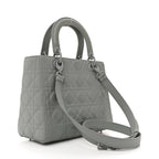 Ultra Matte Calfskin Cannage Medium Lady Dior Grey Stone