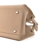 Grained Calfskin Soft Margaux 10 Bag Dark Taupe