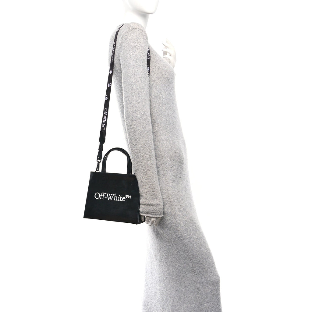 Patent Calfskin Logo Box Bag Black