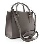 Grainy Calfskin Virtus Top Handle Tote Grey