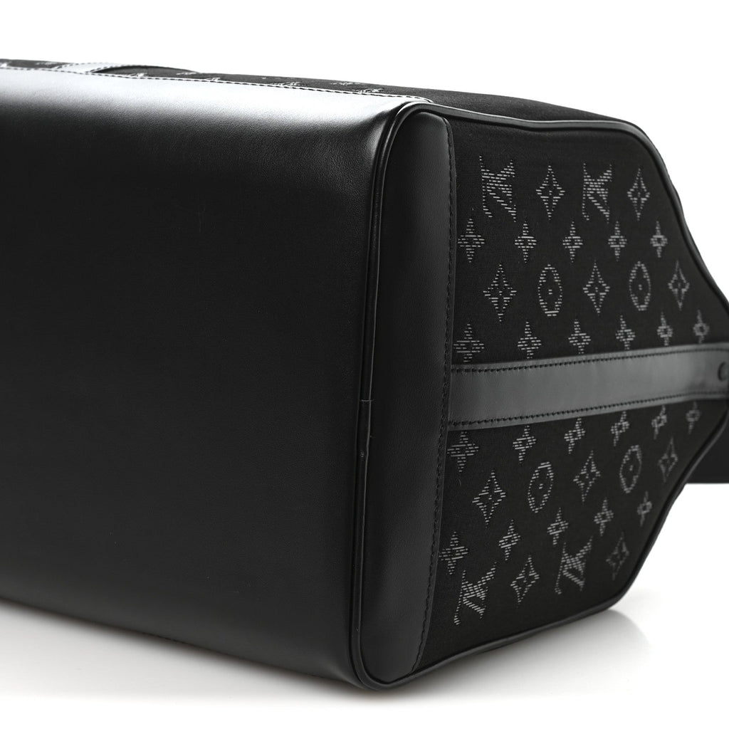 Jacquard Monogram Light Up Keepall Bandouliere 50  Black