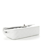 Caviar Quilted Medium Double Flap White