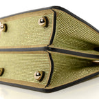 Crystal Vitello Laminato FF Petite Peekaboo I SEE U Satchel Crystal Platinum Light Gold