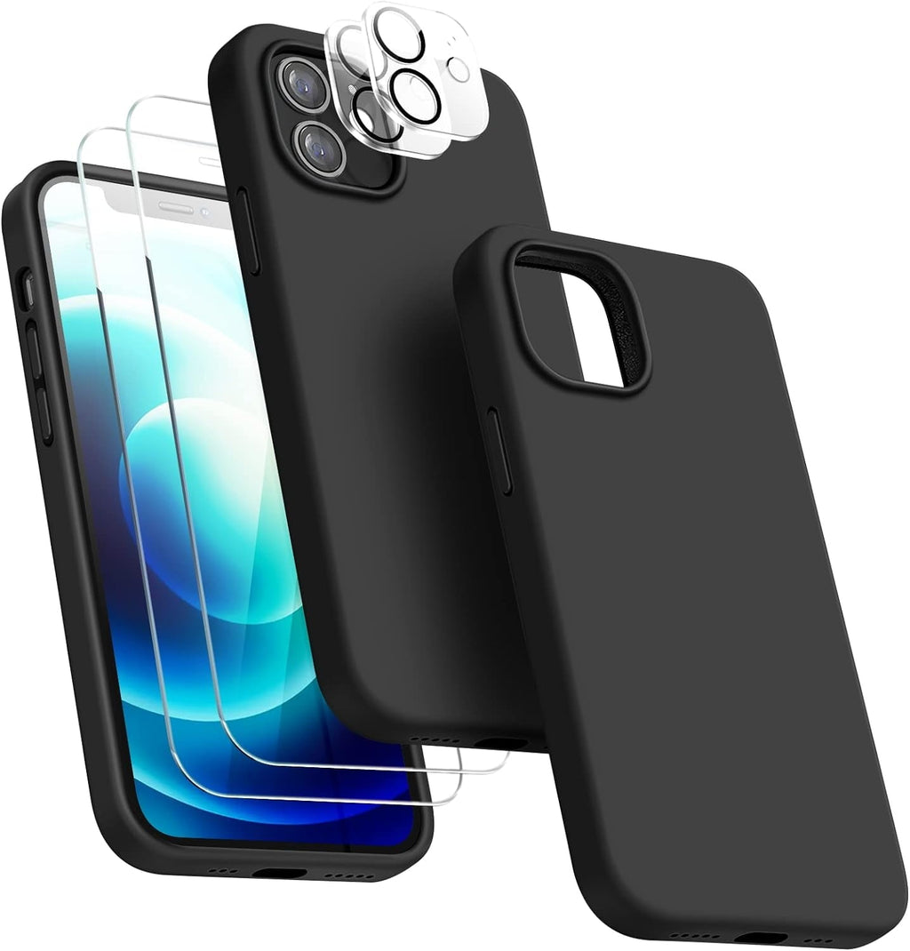 Entronix Bundle Compatible with iPhone 13 Pro Max - Liquid Silicone Case, 2 Clear Screen Protectors & 2 Camera Lens Protectors