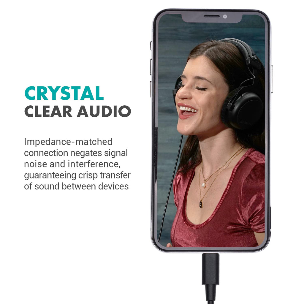 Movo IMA-4 TRS to Lightning Adapter - Compatible with iPhone and iOS Devices