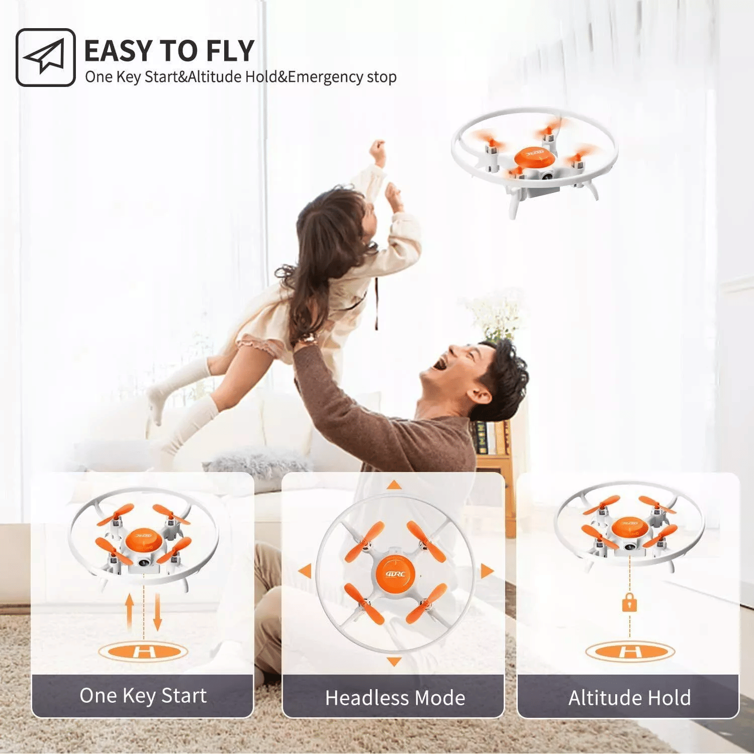 4DRC V5 Kids and Beginners Mini RC Drone V5 RC Quadcopter with 1080P HD Wide Angle Camera,Drones suitable for children and beginners, No Battery.