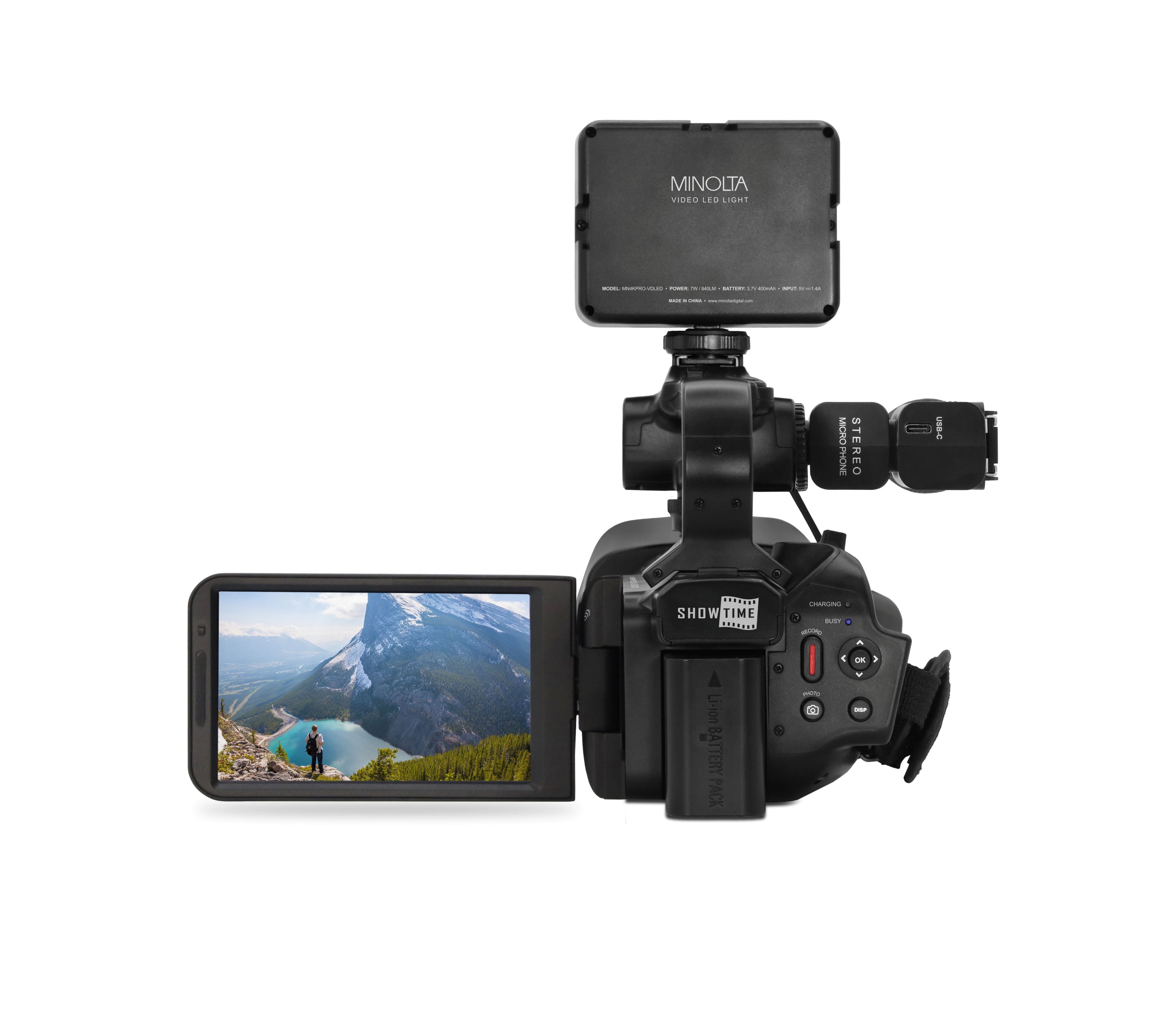 MINOLTA MN4KPRO 4K60FPS Ultra HD / 64 MP AF Pro Camcorder Kit w/WiFi