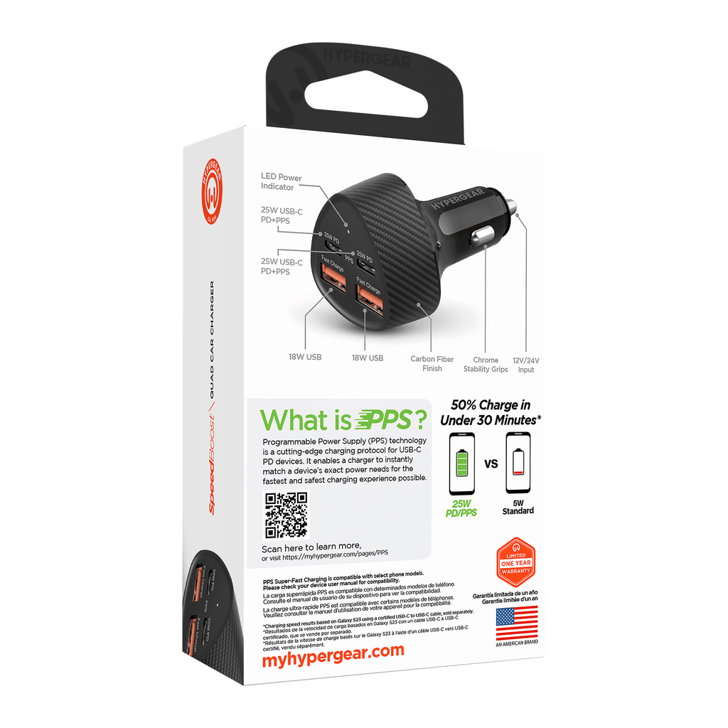 Speedboost Quad PD Car Charger